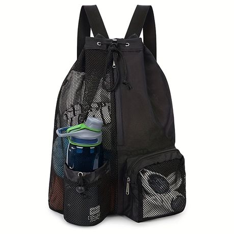 Waterproof Mesh Swim Bag Large Drawstring Backpack for Beach, Pool & Gym Image