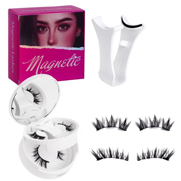 2 Pairs Reusable Magnetic Eyelashes Kit with Applicator Helper Tool-CT15-6