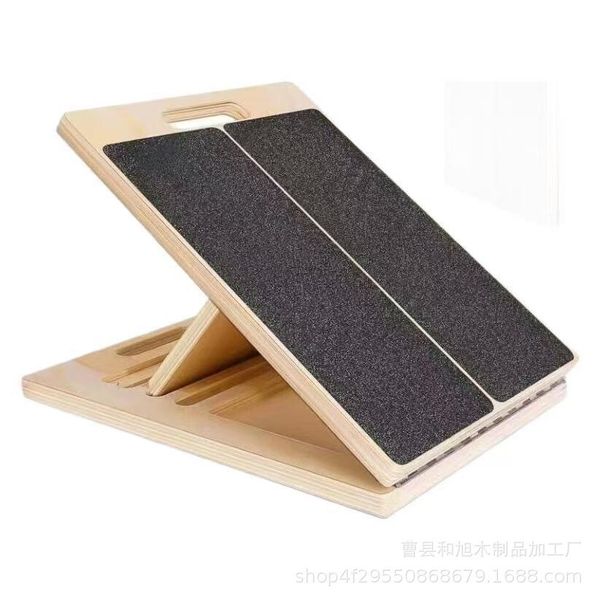 Portable Calf Stretch - 5-Angle Adjustable Wooden Slant Board