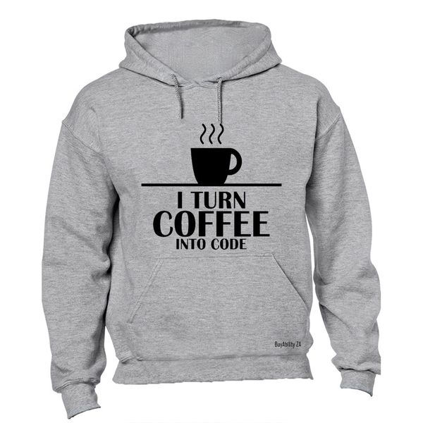 I Turn Coffee into Code Mens Hoodie - Black