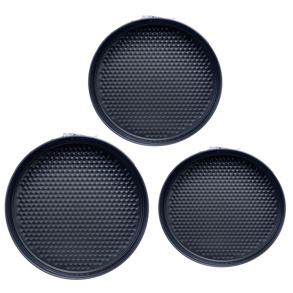 Set of 3 Round Hinged Cake Moulds - 24cm, 26cm and 28cm