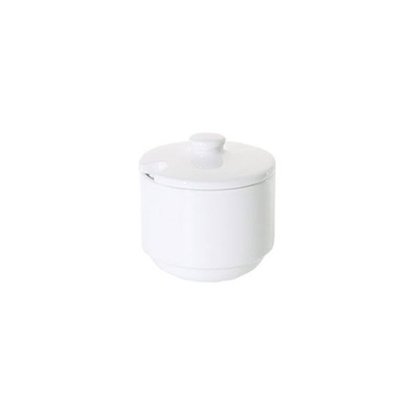 Fortis Prima White Sugar Bowl With Lid 12 Pieces