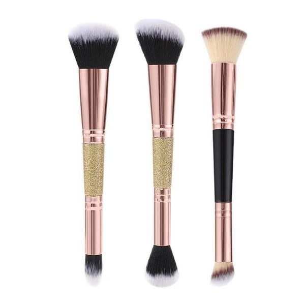 3-Piece Double-Ended Makeup Brush Set