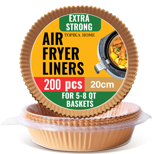 Topika Round Air Fryer Liners Disposable Airfryer Liner for Baking 200Pcs