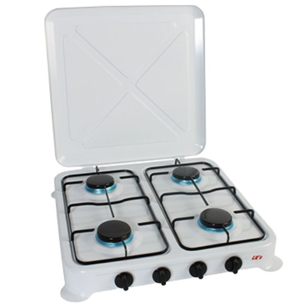 LK’s - Hotplate With Lid - White Enamel 4 Burner