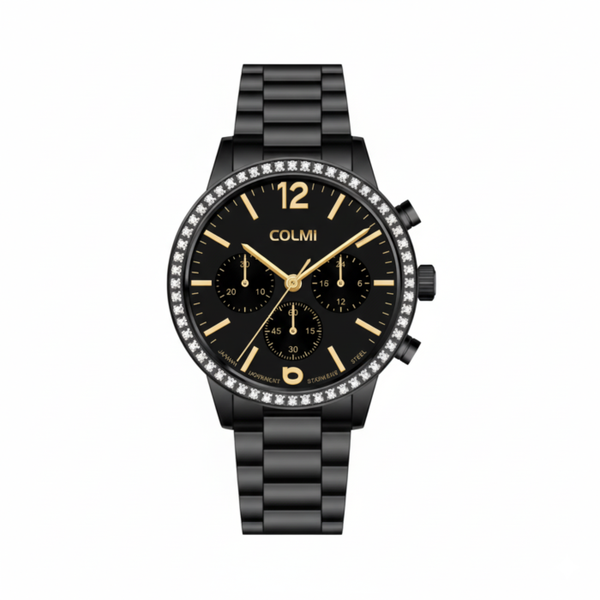 Colmi Calyx - Black &amp; Rose Gold Chronograph