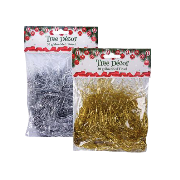 Stationary - Xmas Garland Shredded Tinsel - Pack of 2