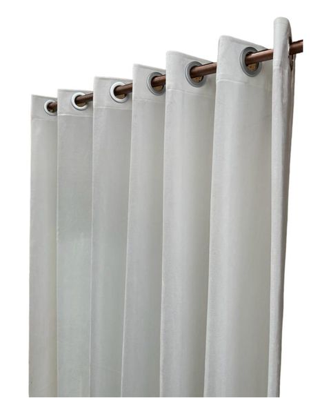 Afri Choice Readymade Velvet Eylet Curtain White