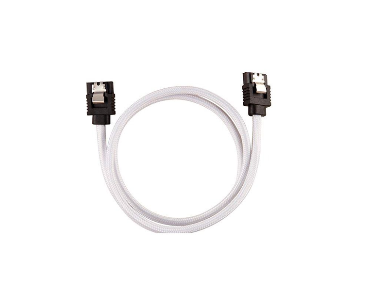 SATA Cable 3.0 For HDD / SSD - White Sleeved 6Gbps 50Cm
