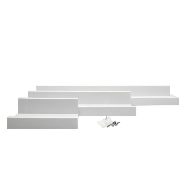 H&amp;S - Set of 3 Display Rack - White (1x15cm, 1x30cm, 1x45cm)