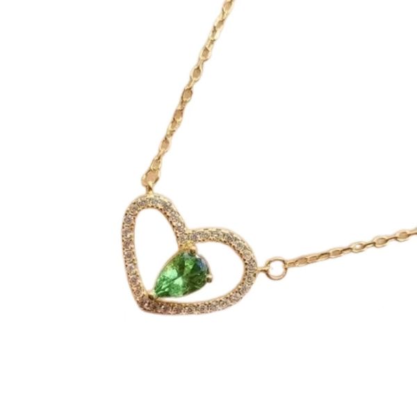 Double Layered Heart Shaped Pendant With Tsavorite Openwork Pendant