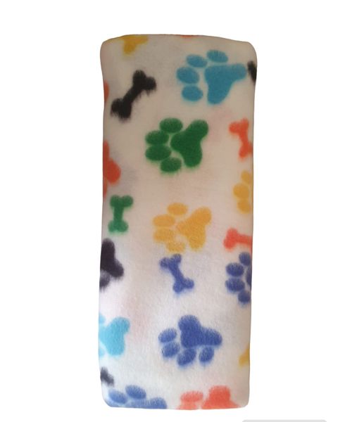 The NEAT Pet Blanket Polar Fleece (100cmx70cm) - White Paw Print with bones