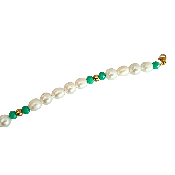 White Pearl and Crystal Bracelet