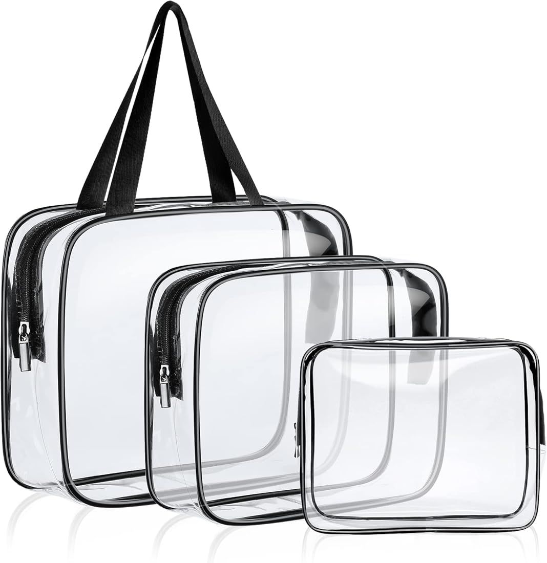 3 Piece Clear Toiletry Bags- Easy Trade