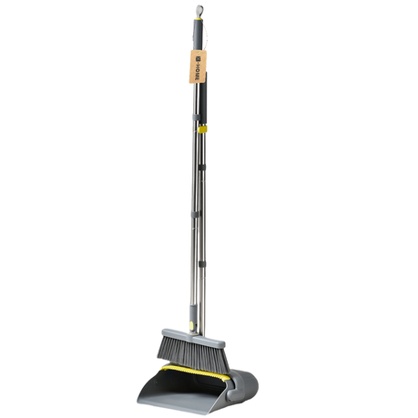 X-HOME Broom Brush & Dustpan Combo - Long Handles & Cleaning Comb Image