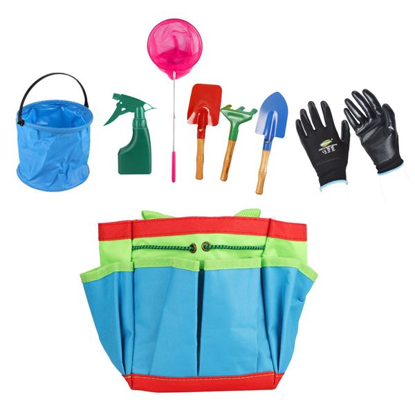 8 Piece Garden Play /Beach Folding Bucket Toy Set For Kid