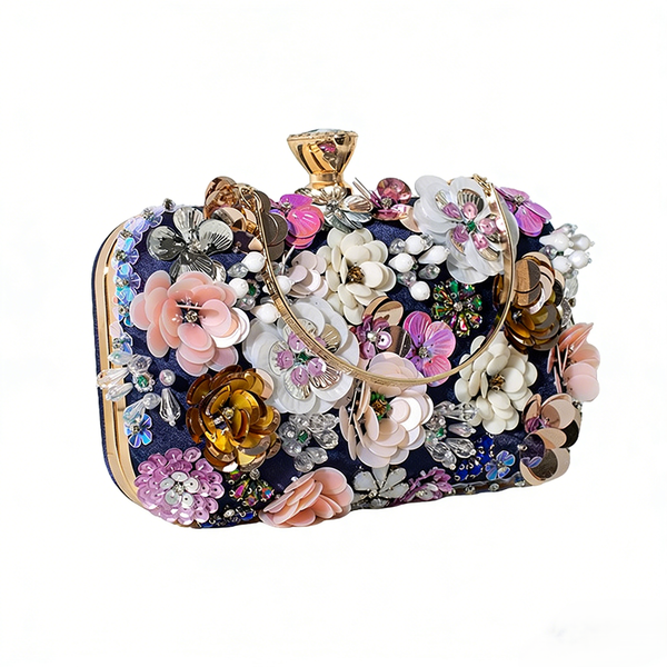 ZELTRYN New Handmade Beaded Flower Evening Bag