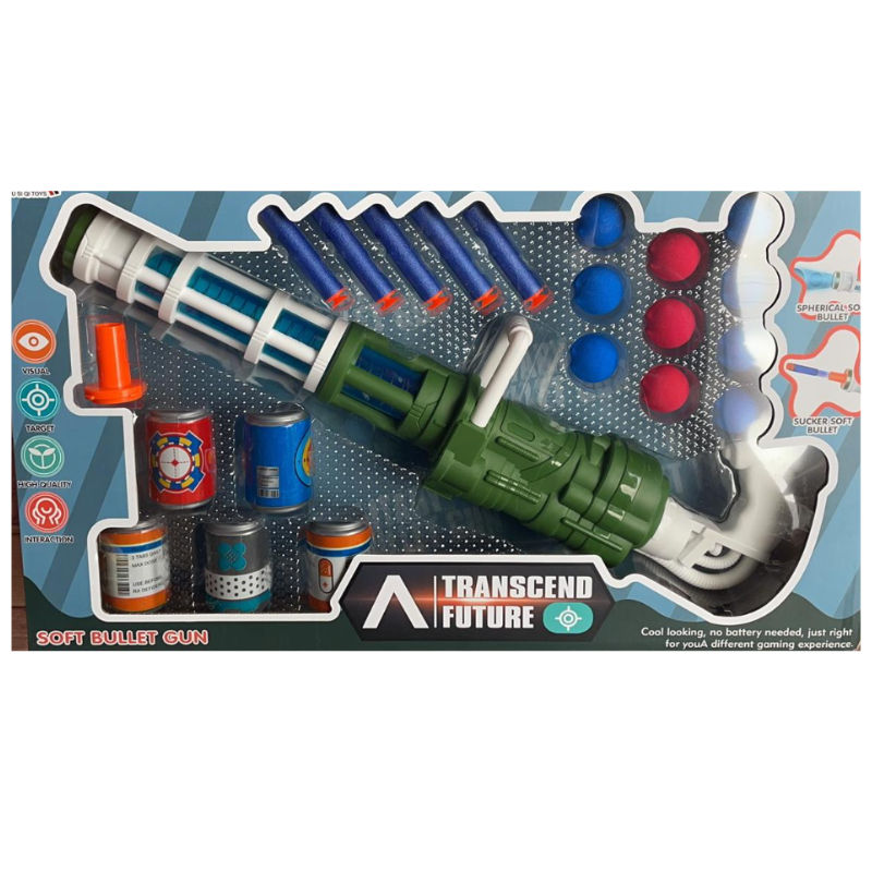 Soft Bullet Gun Toy Pneumatic Rifle Gatling Aerodynamic Toy Gun