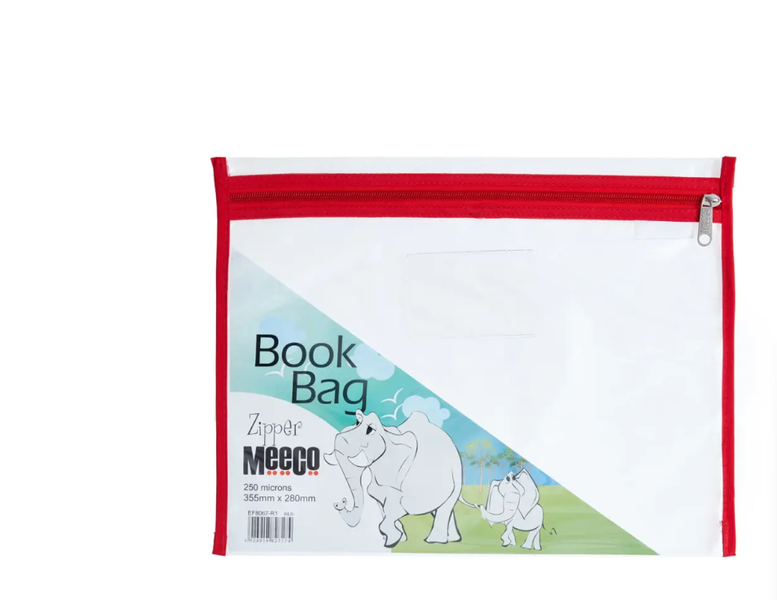 Meeco - PVC Book Bag with Zip x 2