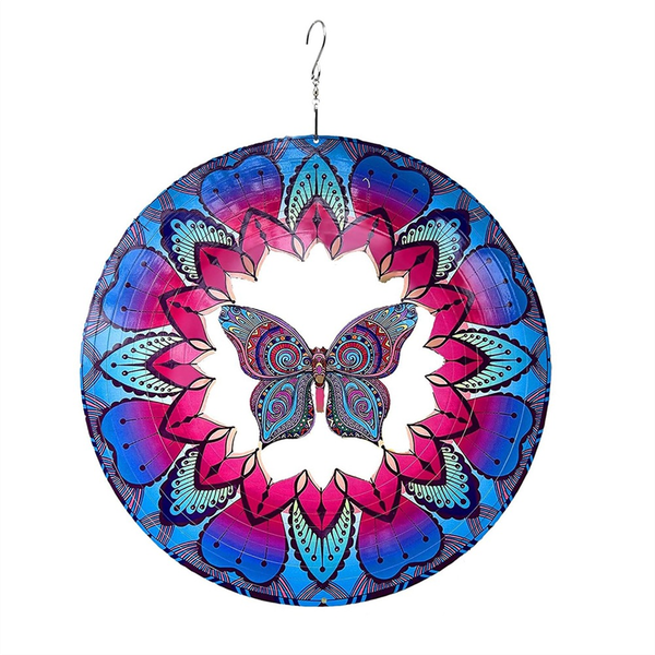 Wind Spinner Colorful Butterfly Stainless Steel Laser Cut Metal