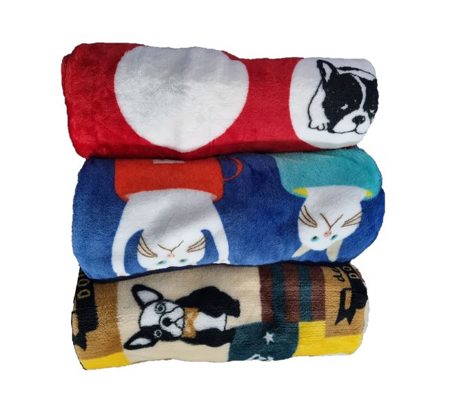 Super Soft Fleece Pet Blankets - 3 Pack