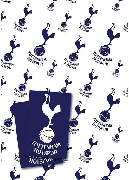 Tottenham Hotspurs FC Wrapping Paper, 2 Sheets &amp; 2 Tags
