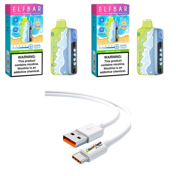 Elfbar Ice King 25K - Peach Grape (Pack Of 2) + image