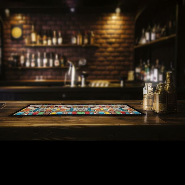 Full Of Glasses Bar Mat