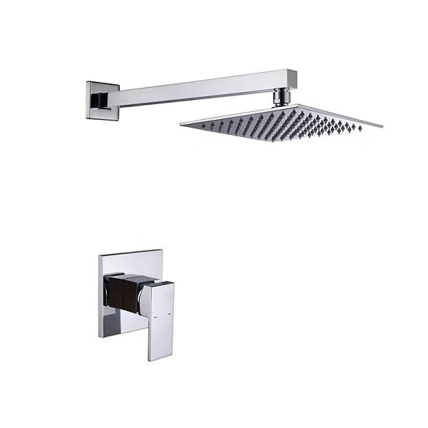 20cm Square Shower Heads with Square Arm & Mixer Chrome Shop Today