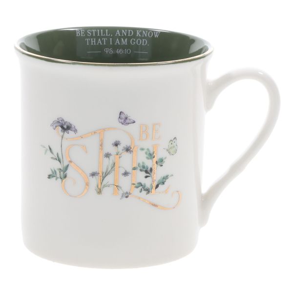 Mug with Green Interior - Be Still and Know