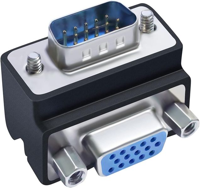 PTech 90 Degree VGA Right Angle Adapter 15 Pin Male to Female Adapter