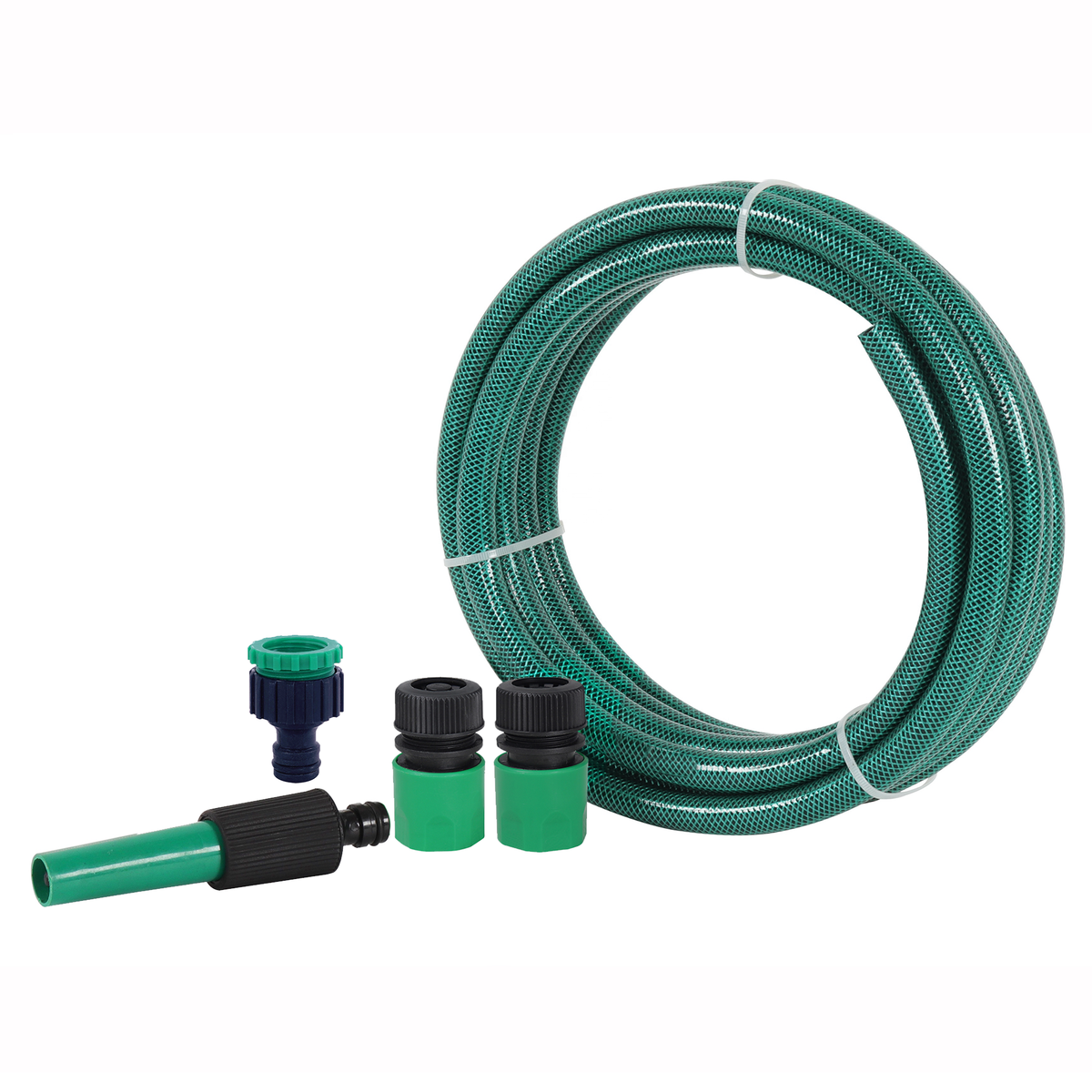 Garden Hose With Adjustable Spray Nozzle And Fittings 10m X 12mm 