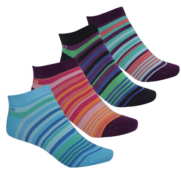 Woodland - Ladies Ankle Casual Socks - Multi Colours - Quad Pack - LBD08