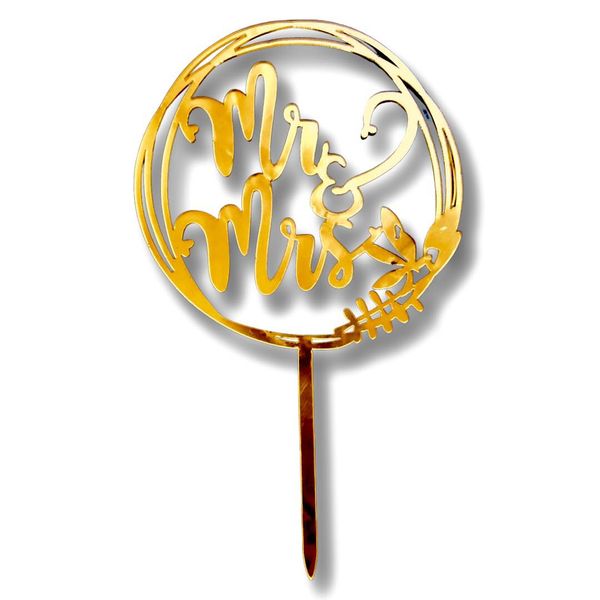 Mr&amp;Mrs Wreath Cake Topper