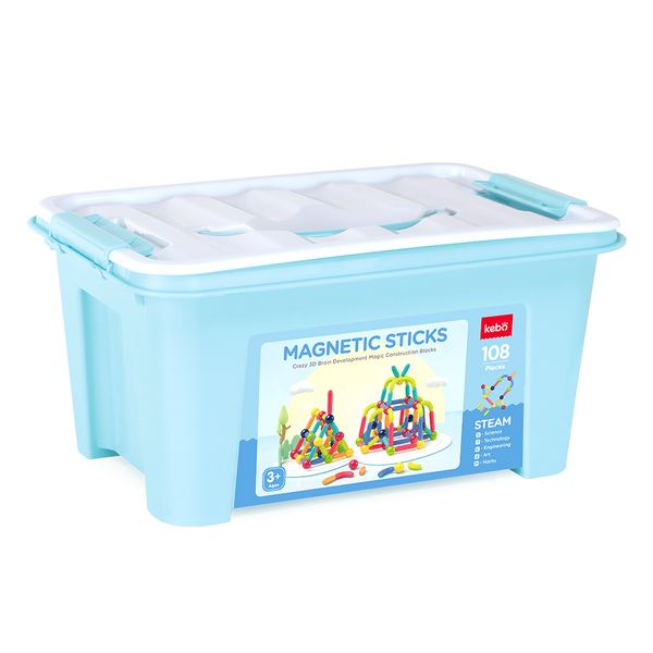 KEBO Magnetic Sticks - 108 Piece Magnetic Balls and Rods Building Set | STEM