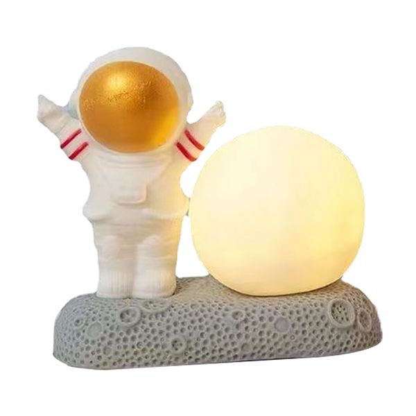 Front Gold Spaceman Moon Night Light: Warm, for Bedroom