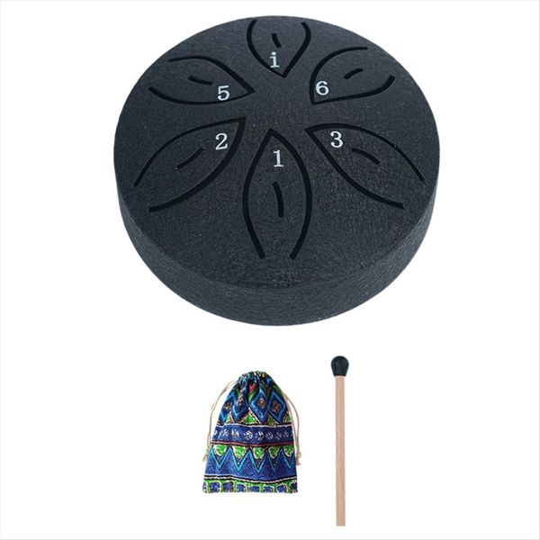 Steel Tongue Drum Rain Drum For Outside 6 Notes 3 Inches Dark Green