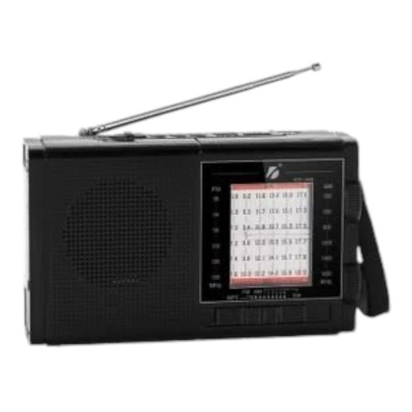 Full Band FM AM SW Radio Solar Energy Torch Rechargeable KTF-1489 Black