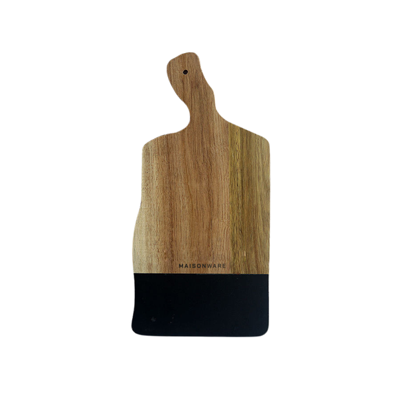 Maisonware Irregular Serving Platter - Slate &amp; Acacia 40cm