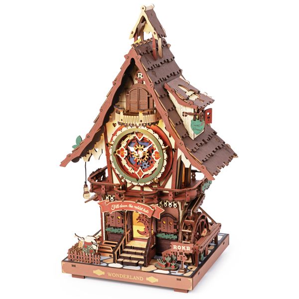 Robotime ROKR Wooden 3D DIY Time Art - Mechanical Cuckoo Clock - 435pcs