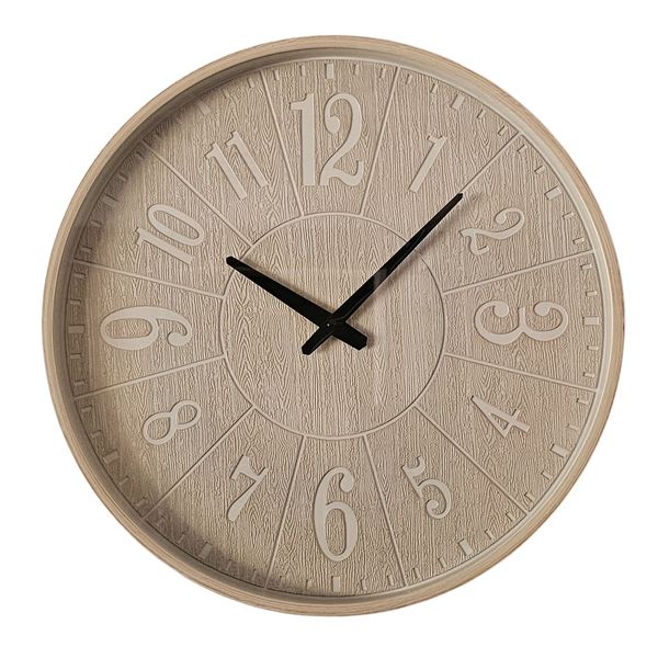 Wood Grain Inspired Battery Powered Analogue Wall Clock