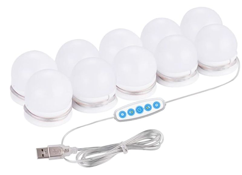 BulbsLed Vanity Mirror Lights, Hollywood Style Makeup Light with 10Dimmable