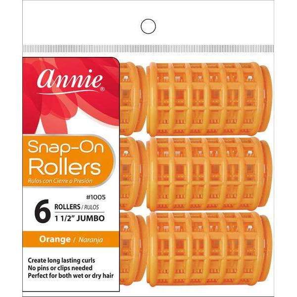 Annie Snap-On Rollers Size Jumbo 6Ct Orange- 4 Pack