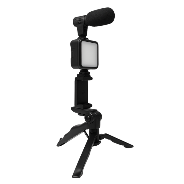 Flexible Tripod Kit - LED Light &amp; Mic for Phone