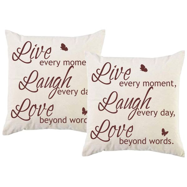 PepperSt - Scatter Cushion Cover Set - Live, Laugh Love