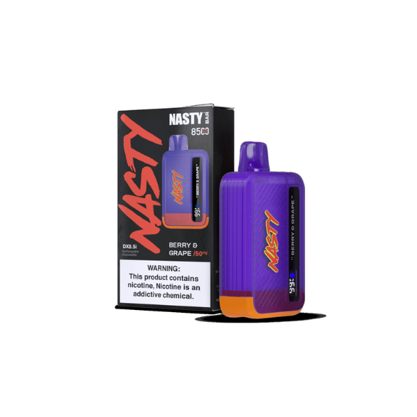 Nasty Bar 8500 Puff 5% Nic Berry & Grape Rechargeable Disposable Vape ...