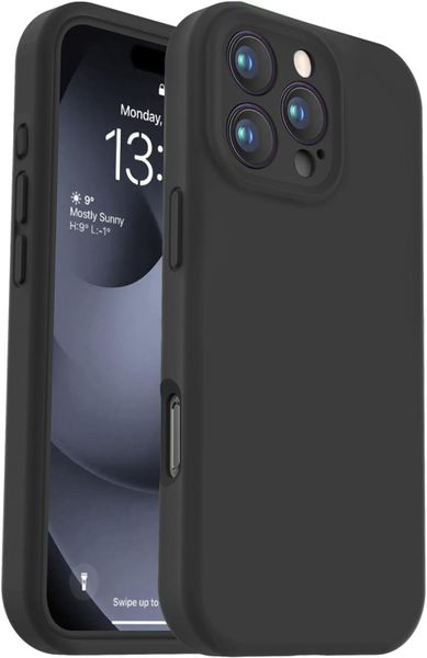 Silicone Cover For Apple IPhone 16 Pro Max - Cover For 16 Pro Max - Black
