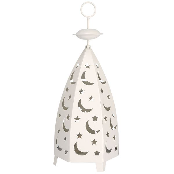 White Star Moon Iron Candle Holder Ornament
