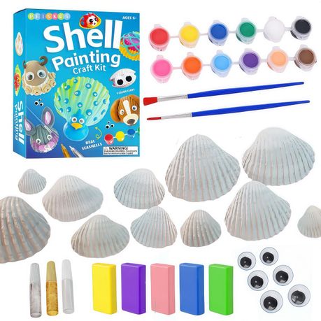 PEISKOS 40 Piece Sea Shell Art & Crafts Painting Kits Toys for Kids Age 6+ Image