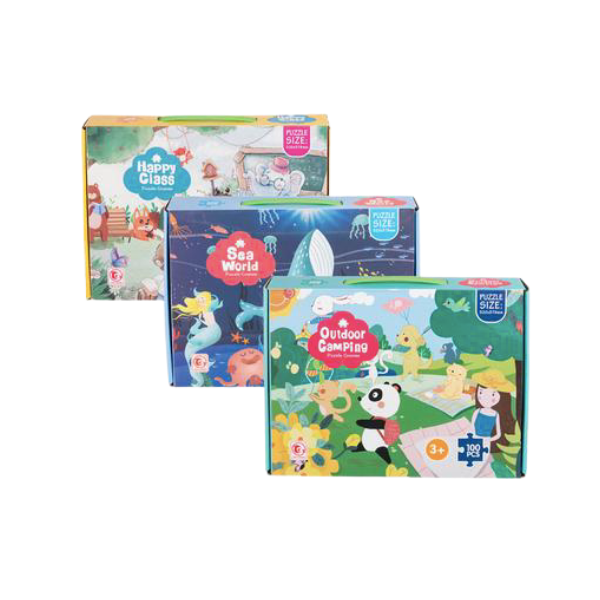 Puzzles- Assorted Kids Puzzles 100 Piece- Pack Of 3